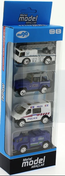 4'Lü Die Cast Polis Seti - Resim 4