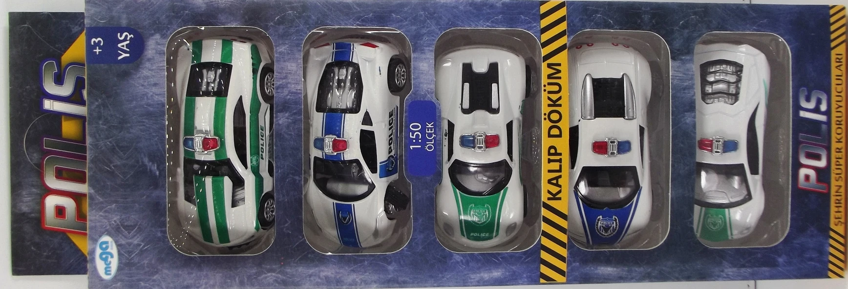 Sürtmeli Die Cast 5'Li Metal Polis Araçları ürün görseli 1