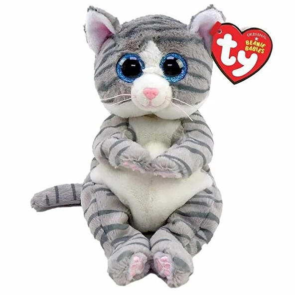 Ty Beanie Bellies Oturan Gri Peluş Kedi Mitzi 15 cm ürün görseli 1