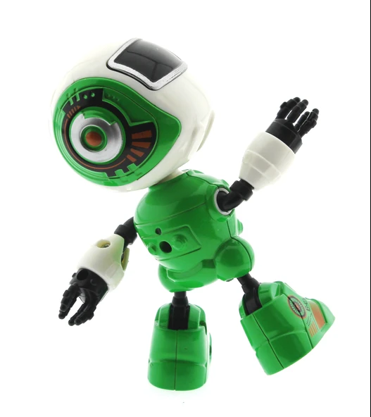 Dekoratif Sesli Işıklı Mini Sevimli Yeşil Robot - Resim 3