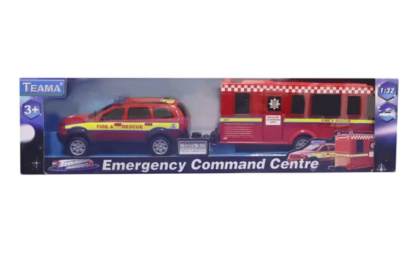 Kutulu Die Cast Metal Karavanlı İtfaiye Arabası ürün görseli 1