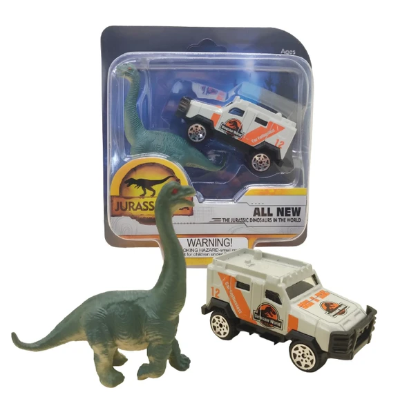 Die Cast Metal Jip ve Brontosaurus - Resim 4