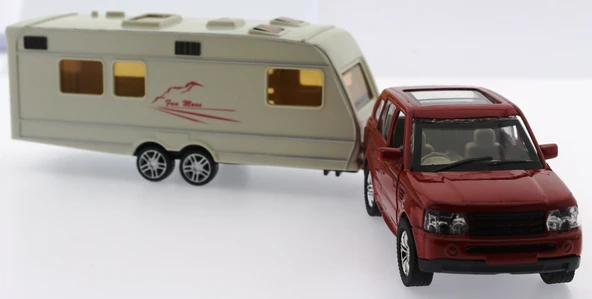 Kırmızı Metal Araçlı Karavan Mk1021 - Resim 4