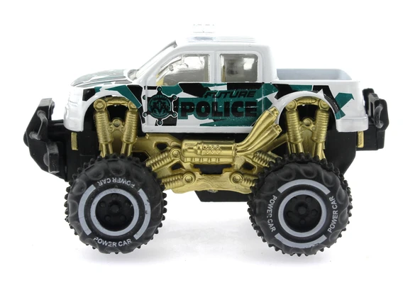 Çek Bırak Mini Off Road Beyaz Polis Aracı - Resim 5