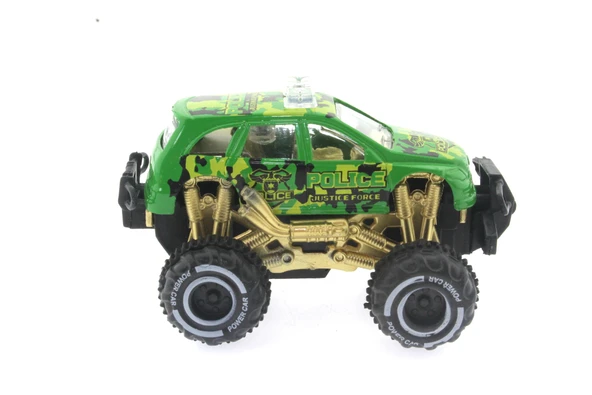 Çek Bırak Mini Off Road Yeşil Polis Aracı - Resim 6