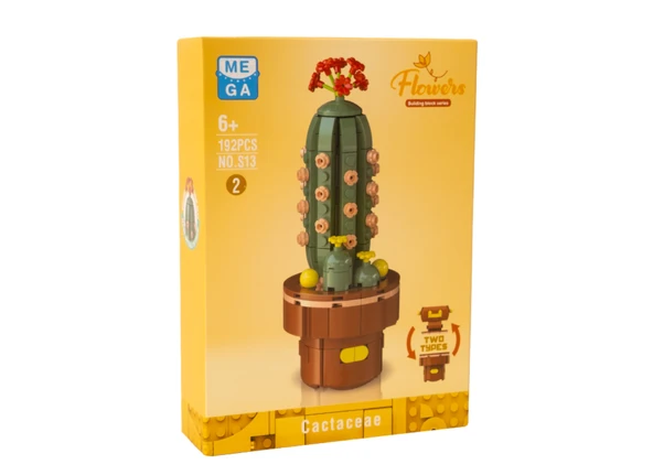 Building Block Flower 192 Parça Kaktüs - Resim 3
