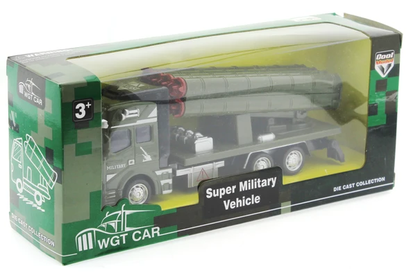 Sürtmeli Die Cast Metal Roketatar Rampalı Askeri Kamyon ürün görseli 1