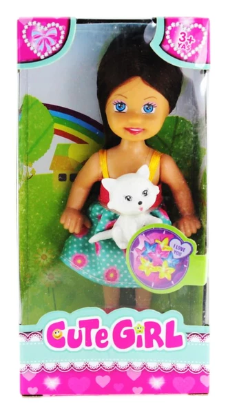 Cute Girl Kedi Figürlü Kumral Mini Bebek ürün görseli 1
