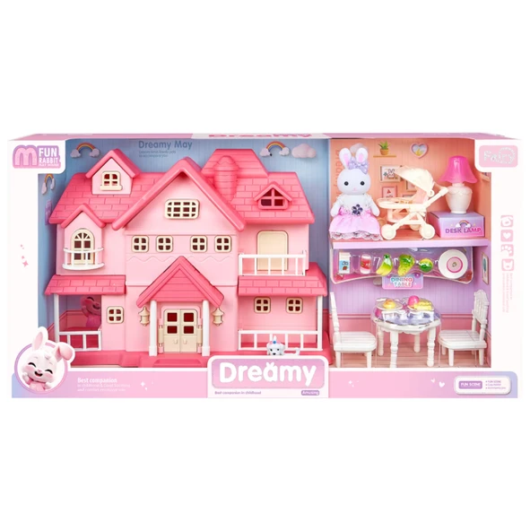 Bay Dreamy Mini Tavşan Pusetli Villa Oyun Seti ürün görseli 1