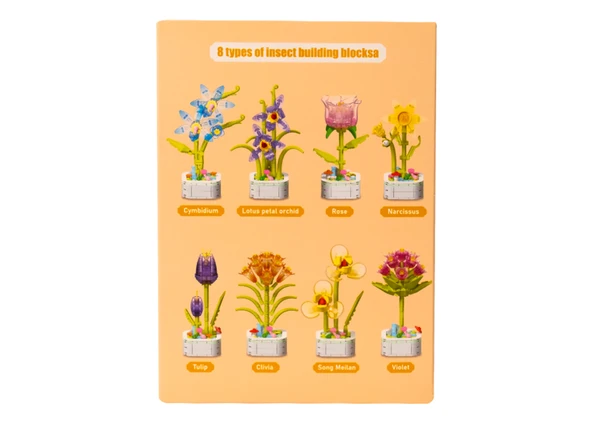 Building Block Flower 134 Parça Sarı Orkide - Resim 5