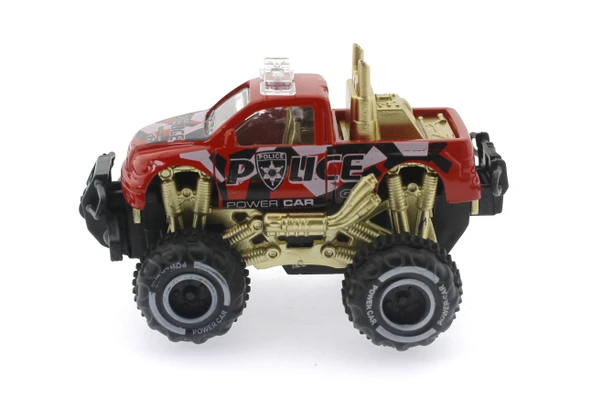 Çek Bırak Mini Off Road Kırmızı Polis Aracı - Resim 4