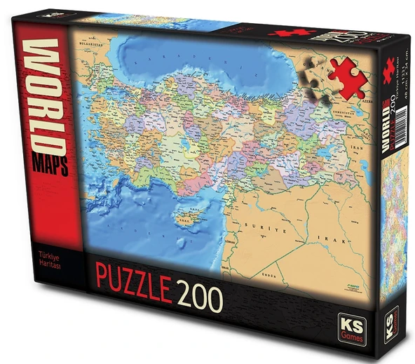 KS Puzzle 200 Parça Türkiye Siyasi Haritası ürün görseli 1