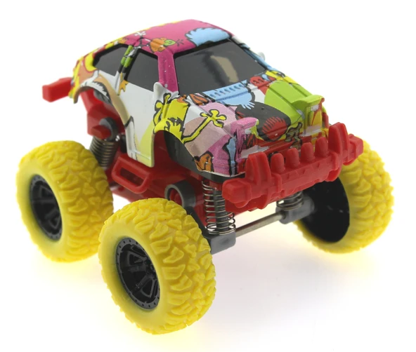 Die Cast Çizgi Film Desenli Sarı Teker Araba ürün görseli 1