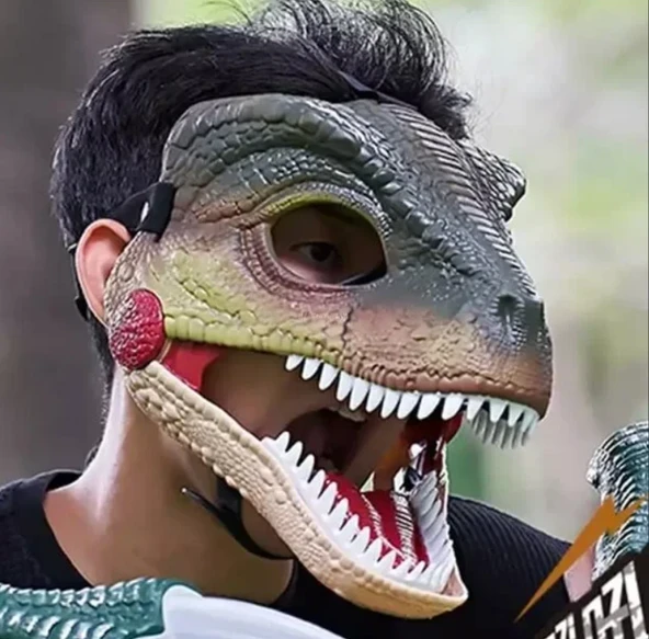 Sesli ve Hareketli Raptor Maskesi - Resim 3