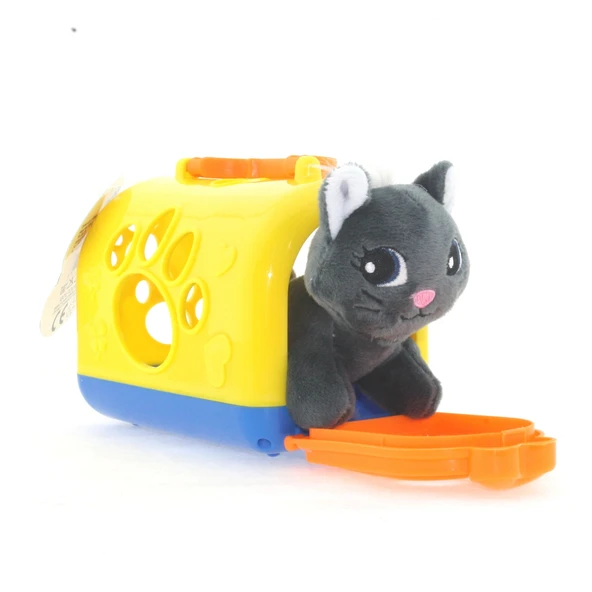 Taşıma Çantalı Peluş Gri Yavru Kedi ürün görseli 1