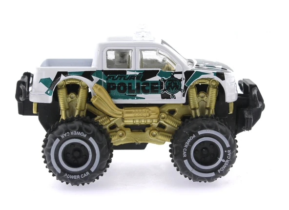 Çek Bırak Mini Off Road Beyaz Polis Aracı - Resim 4