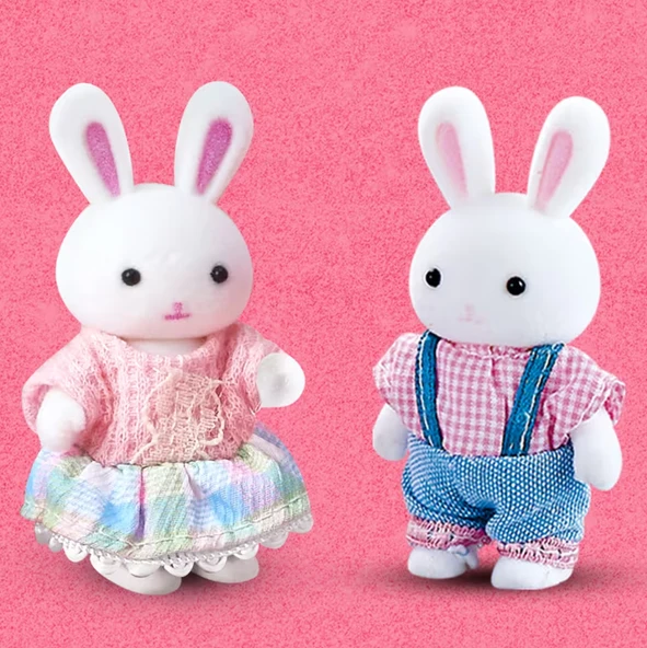 Bay Dreamy Mini Tavşan Dörtlü Aile Figür Seti - Resim 2