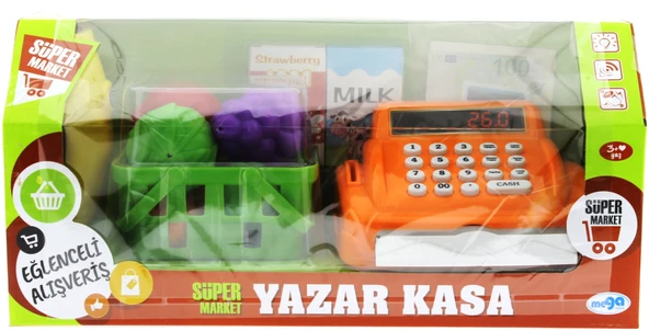 Turuncu Yazar Kasalı Market Seti - Resim 4
