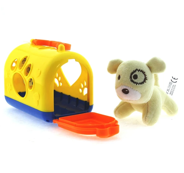 Taşıma Çantalı Peluş Sarı Yavru Köpek - Resim 3