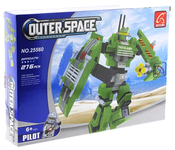 Ausini Outer Space 276 Parça Yeşil Robot - Resim 2