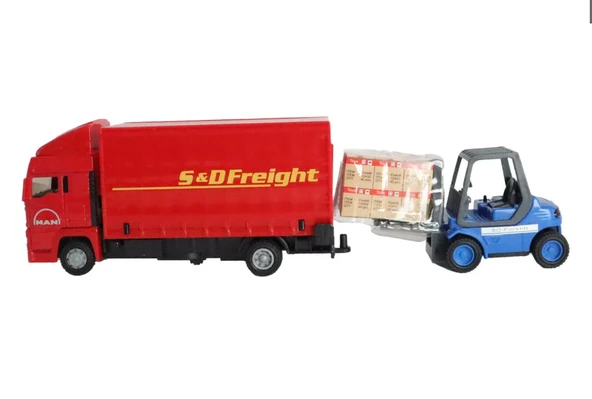 Man Kırmızı Kamyon ve Forklift ürün görseli 1