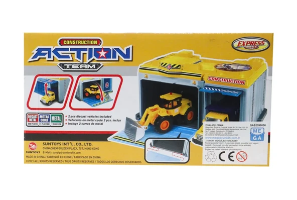 Express Wheels Metal Araçlı Çantalı İnşaat Araçları Seti - Resim 3