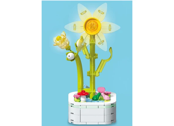 Building Block Flower 125 Parça Sarı Fulya - Resim 4
