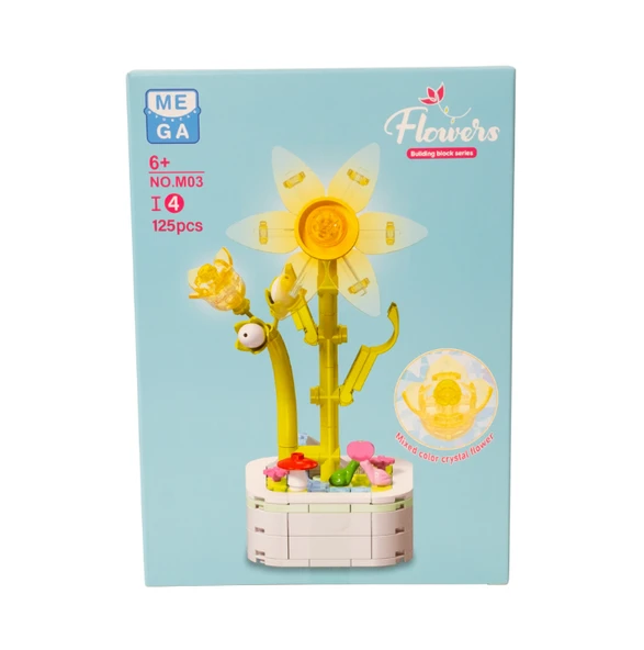 Building Block Flower 125 Parça Sarı Fulya - Resim 2