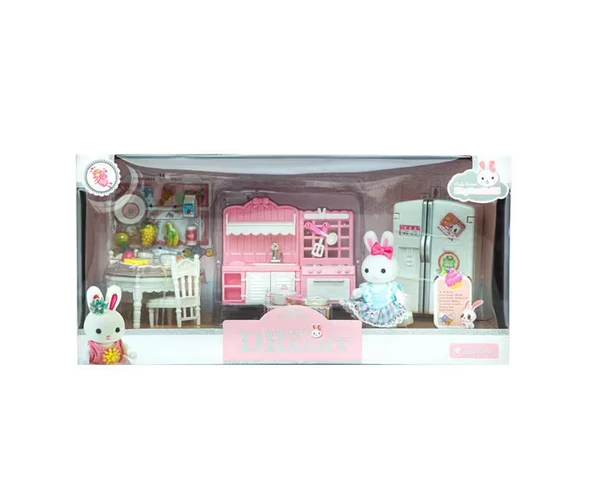 Bay Dreamy Mini Tavşan Buzdolaplı Mutfak Oyun Seti ürün görseli 1
