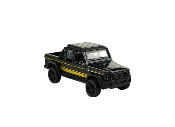 Die Cast Metal Sesli ve Işıklı Çek Bırak Siyah Pikap ürün görseli 1