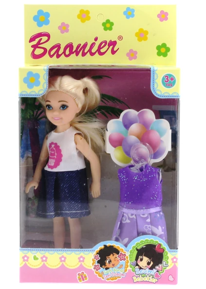 Baonier Mor Yedek Elbiseli Bebeğim - Resim 3