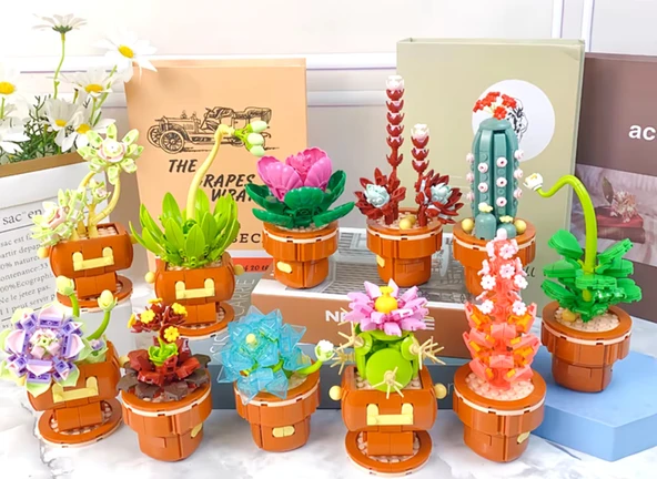 Building Block Flower 192 Parça Kaktüs - Resim 6