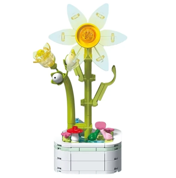 Building Block Flower 125 Parça Sarı Fulya ürün görseli 1