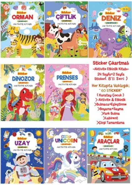 Sticker Çıkartmalı Aktivite Kitabı (8 Seri) ürün görseli 1