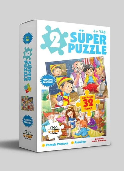 2 Süper Puzzle - Pamuk Prenses - Pinokyo 4+ Yaş ürün görseli 1