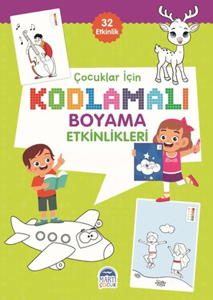 Çocuklar İçin Kodlamalı Boyama Etkinlikleri - Yeşil 2 - 32 Etkinlik ürün görseli 1