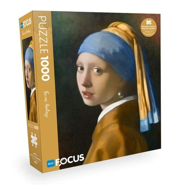 Blue Focus Gırl Wıth A Pearl Earrıng (İnci Küpeli Kız) - 1000 Parça ürün görseli 1