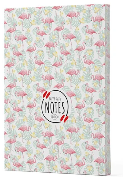 Flamingo 3 - Yan Boyamalı Çizgili Defter ürün görseli 1