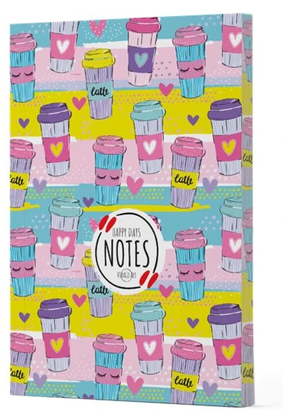 Kahve 10 - Yan Boyamalı Çizgili Defter ürün görseli 1