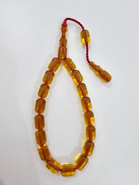 Zeyzun Usta İmzalı Bilek Boy Efe Maskot Sıkma Kehribar Tespih 15 x 11 mm Kapsül Kesim ürün görseli 1