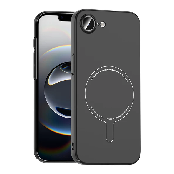 iPhone 16E Kılıf M-Safe Şarj Özellikli Kamera Korumalı Premium Elio Sert PC Kapak ürün görseli 1