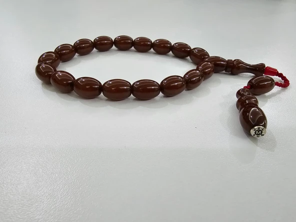 Zeyzun Usta İmzalı Bilek Boy Efe Maskot Sıkma Kehribar Tespih 15 x 11 mm Beyzi Kesim ürün görseli 1