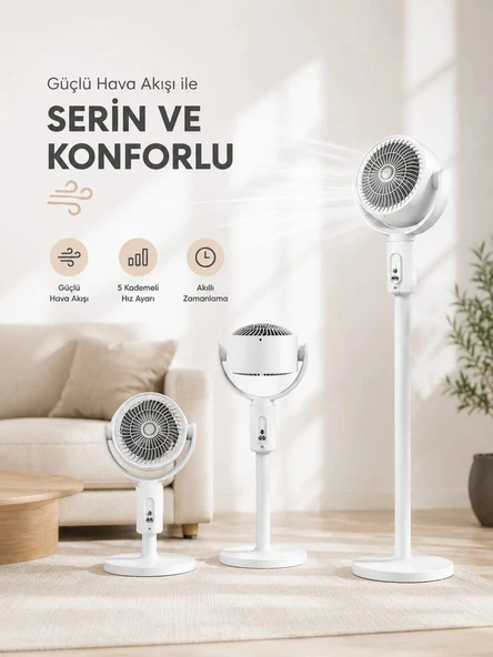 Sessiz Çalışma Özelliğiyle Rahat Kullanım Sunan Dikey Vantilatör ürün görseli 1
