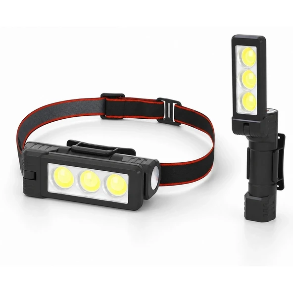 Gold Silver Gs-225 3 Led Usb Şarjlı Çok Fonksiyonlu Kafa Feneri ürün görseli 1