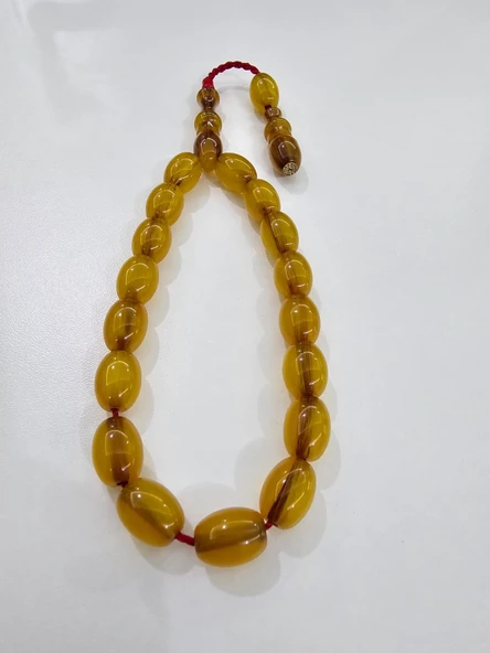 Zeyzun Usta İmzalı Bilek Boy Efe Maskot Sıkma Kehribar Tespih 15 x 11 mm ürün görseli 1