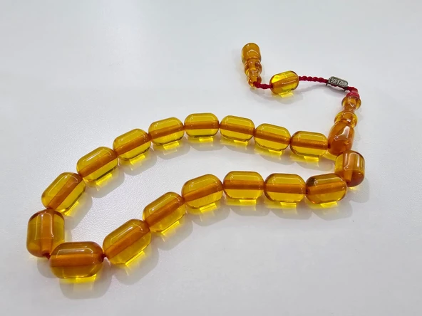 Zeyzun Usta Çift İmzalı Bilek Boy Efe Maskot Sıkma Kehribar Tespih 15 x 11 mm Kapsül Kesim ürün görseli 1