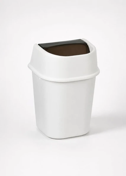 Beyaz Çöp Yut Tezgah Üstü Çöp Kovası 3 L - Sallanır Hassas Kapaklı Banyo Mutfak Mini Çöp Kutusu ürün görseli 1