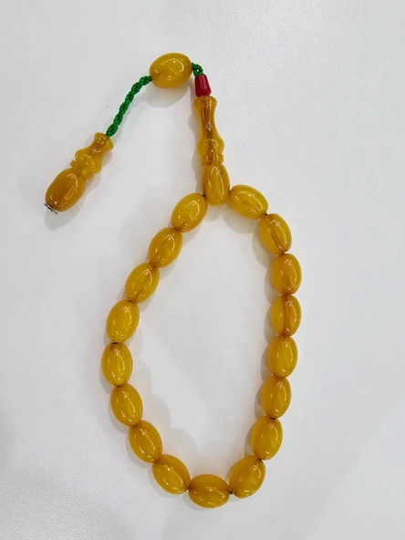 Zeyzun Usta İmzalı Bilek Boy Efe Maskot Sıkma Kehribar Tespih 15 x 11 mm ürün görseli 1