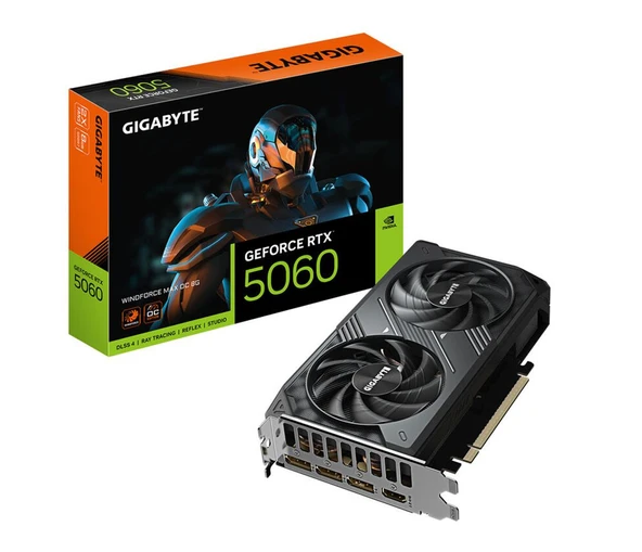 Gigabyte RTX5060 Windforce Max OC 8G GV-N5060WF2MAX OC-8GD 128 Bit GDDR7 8 GB Ekran Kartı ürün görseli 1