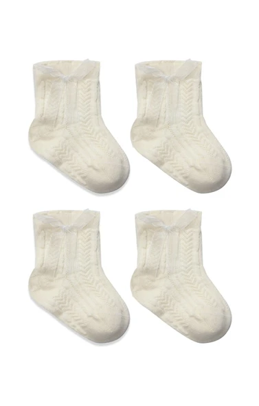 Fiyonklu Penye Soket Çorap 2li 10150 Naturel ürün görseli 1